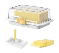 Butter Dish with Lid, Insulated Butter Dish for Refrigerator, Butter Storage Container with Secure Latch, Easy Scoop Design, 18.5 X 11.6 X 8 Cm