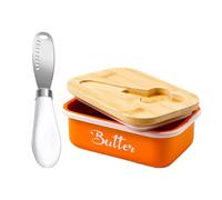Butter Dish with Lid,Metal Butter Keeper with Stainless Steel Multipurpose Butter Knife,Lightweight Unbreakable Butter Container for Countertop Upgrade Double Silicone Seal