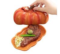 butter dish with lid pumpkin snack tray halloween fall portion plate butter holder ceramic cover kitchen dining grace center
