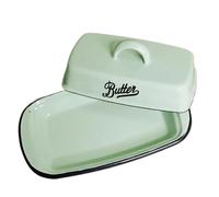 Butter Dish with Lid Retro Nostalgic Enamel with Lid Snack Tray Home Kitchen Tableware Butter Box Cheese Storage Box Butter Dish Cheese Plate for Dish(Butter Box A)