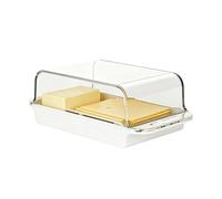 Butter Dish with Lid, Transparent Country House Dispenser Container, Butter Holder Tray, Suitable for East Coast Cream Cheese, Worktop, Refrigerator, Kitchen, Home, Dorm
