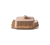 Butter Dishes Ceramic Butter Box Butter Plate with Cover Dim Sum Plate Cheese Box(Brown)