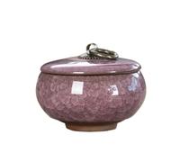 Butter Dishes Crack Ceramic Mini Household Portable Storage Jar with Lid Cosmetic Jewelry Box Gift Home Decoration(Pink)