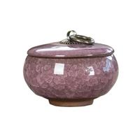 Butter Dishes Creative Crack Ceramic Mini Tea Caddy Household Portable Storage Jar with Lid Cosmetic Jewelry Storage Box Gift Home Decoration(Pink)