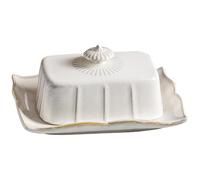 Butter Holder 1 Set of Ceramic Butter Serving Tray Rectangle Butter Dish with Lid European Style Ceramic Butter Dish Tray for Table Butter Tray
