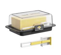 Butter Keeper - 18.5x11x6.8cm Airtight Covered Butter Bowl, Lightweight Scoop Shatterproof Cheese Holder, Multifunctional Butter Keeper Tray With Spoon, ABS Storage Box - For East Coast Butters Stick
