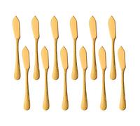 Butter Knives Stainless Steel Cheese Spreaders 5.3-Inch Gold Set, BUY&USE 12 PCS Hammered Surface Dinnerware for Butter Sandwiches Cheese Breakfast