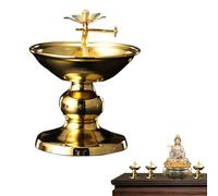 Butter Lamp Holder for Ghee Lamp, Plate for Oil - Buddhist Provides Temple Decor | Gold Buddhist Kerosene Desk Holder for Bedroom, Hall, Salo