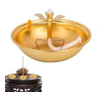 Butter Lamp Holder - Ghee Wick Floating Holder, Exquisite Buddha Tealight Stability Bases, Adjustable Intensity Votive Spindles, Heavy Alloy Metal Material | Temple Supplies For Prayer & Meditators