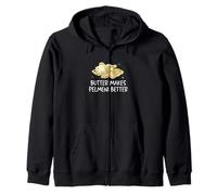 Butter Makes Pelmeni Better Funny Dumpling Russian Dish Fans Zip Hoodie