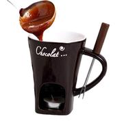 Butter Melt Pots - Chocolate Melting Pot with Fork, Chocolate Fondue Mug | 130ml Ceramic Butter Warmer, Multipurpose Butter Warmer with Fondue Fork, Creative Melting Pot Simply Place It In The