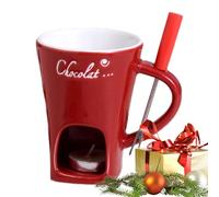 Butter Melt Pots - Chocolate Melting Pot with Fork, Chocolate Fondue Mug | 130ml Ceramic Butter Warmer, Multipurpose Butter Warmer with Fondue Fork, Creative Melting Pot Simply Place It In The
