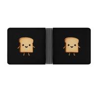 Butter on Toast Classic Bifold Wallet for Men PortableID Window Large Capacity Slim Leather Wallets