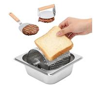Butter Roller with 5.5in Burger Press & Grill Spatula for Even Melted Butter Spreading on Bread, Burgers & BBQ