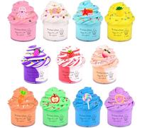 Butter Slime Kit 11 Pack, Scent, Stretchy, and Non-Sticky, with Peach Strawberry, Grape. Slime Charms, Stress Relief, Educational Slime, Birthday Gifts Prize Party Favors for Girl Boys Kids 6-12