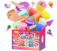 Butter Slime Kit 12 Pack, DIY Fluffy Slime Toys with Ice Cream Accessories Sets, Cute cup, Mini Charms, Super Soft and Non-Sticky, Stress Relief Toy for Girls and Boys