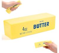 Butter Squishy, Cheese Squishys, Salted Butters Design Stress Relief Squishies for Desk, 4oz Replica Sensory Fidget for Adults, Funny-Themed Office Decor (6cm Cheese+butter), 1pcs