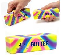 Butter Squishy Colourful Soft Butter Squishys Stress Relief Block Squeeze Butter Stress Toy Portable Decompression Sensory Toy Anxiety Relief Fidget Toy for Relaxation Boys Girls Home Office Classroom