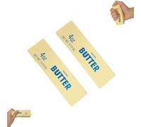 Butter Squishy, Realistic Salted Butter Design Stress Relief Squishies for Desk, Anxiety Relief Fidget Toy Sensory Toys For Adults & Kids, Funny-Themed Office Decor (A-2PCS, 14cm)