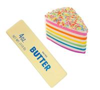 Butter Squishy, Salted Butter Design Stress Relief Squishies for Desk, Anxiety Relief Fidget Toy Sensory Toys For Adults & Kids, Funny-Themed Office Decor A way to pass the time（Butter & Cake 2PC）