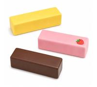 Butter Squishy XXL, Cheese Squishy for Stress Relief and Relaxation, Three Coloured Squishys Butter Toys in Yellow, Pink, Black, Ideal for Office and Travel
