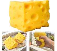 Butter Squishys, Cheese Squishy, Salted Butters Design Stress Relief Squishies for Desk, 4oz Replica Sensory Fidget for Adults, Funny-Themed Office Decor (10cm Cheese)
