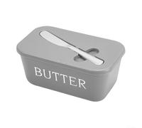 Butter Storage Solution with Built In Spatula Holder, for Keeping Ingredients Fresh and Accessible (Gray)