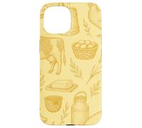 Butter Yellow Homestead Farm Animals Cozy Rustic Pattern Case for iPhone 15