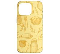 Butter Yellow Homestead Farm Animals Cozy Rustic Pattern Case for iPhone 16 Pro
