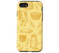 Butter Yellow Homestead Farm Animals Cozy Rustic Pattern Case for iPhone SE (2020) / 7/8