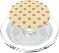 Butter Yellow Pink Big Polka Dot Boho Vintage Aesthetic PopSockets PopGrip for MagSafe