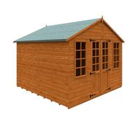 Buttercup Farm 10 X 10 Feet Summerhouse 12mm Shed - Solid Wood/softwood/pine - L295 X W295 X H257.7 Cm - Burnt Orange