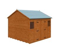Buttercup Farm 10 X 10 Feet Workman Apex 12mm Shed - Solid Wood/softwood/pine - L295 X W295 X H268.5 Cm - Burnt Orange