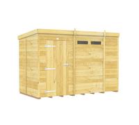 Buttercup Farm 10 X 5 Feet Pent Security Shed - Single Door - Wood - L147 X W302 X H201 Cm