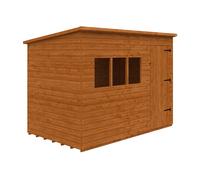 Buttercup Farm 10 X 6 Feet Deluxe Pent 12mm Shed - Solid Wood/softwood/pine - L295 X W175 X H217.3 Cm - Burnt Orange