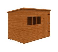 Buttercup Farm 10 X 6 Feet Deluxe Pent 12mm Shed - Solid Wood/softwood/pine - L295 X W175 X H217.3 Cm - Burnt Orange