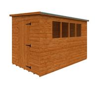 Buttercup Farm 10 X 6 Feet Lean-To Pent 12mm Shed - Solid Wood/softwood/pine - L295 X W175 X H204.1 Cm - Burnt Orange