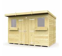 Buttercup Farm 10 X 6 Feet Pent Summer Shed - Wood - L178 X W302 X H201 Cm