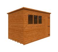 Buttercup Farm 10 X 6 Feet Super Pent 12mm Shed - Solid Wood/softwood/pine - L295 X W175 X H204.1 Cm - Burnt Orange
