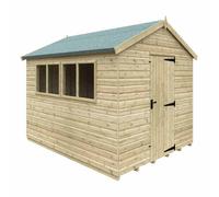 Buttercup Farm 10 X 8 Feet Apex Premier 16mm Shed - Solid Wood/softwood/pine - L295 X W235 X H256.3 Cm - Green