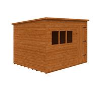 Buttercup Farm 10 X 8 Feet Deluxe Pent 12mm Shed - Solid Wood/softwood/pine - L295 X W235 X H217.3 Cm - Burnt Orange