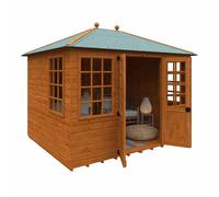 Buttercup Farm 10 X 8 Feet Georgian Pyramid 12mm Shed - Solid Wood/softwood/pine - L295 X W235 X H254.5 Cm - Burnt Orange