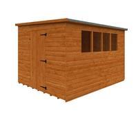 Buttercup Farm 10 X 8 Feet Lean-To Pent 12mm Shed - Solid Wood/softwood/pine - L295 X W235 X H204.1 Cm - Burnt Orange