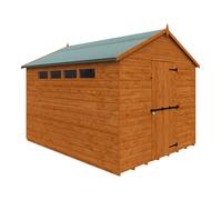 Buttercup Farm 10 X 8 Feet Security Apex 12mm Shed - Solid Wood/softwood/pine - L295 X W235 X H231.9 Cm - Burnt Orange