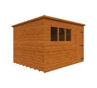 Buttercup Farm 10 X 8 Feet Super Pent 12mm Shed - Solid Wood/softwood/pine - L295 X W235 X H204.1 Cm - Burnt Orange