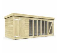 Buttercup Farm 10Ft X 4Ft Dog Kennel And Run - Wood - L127 X W302 X H127 Cm