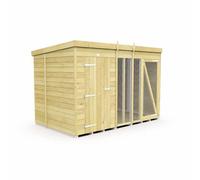 Buttercup Farm 10Ft X 6Ft Dog Kennel And Run Full Height - Wood - L178 X W302 X H201 Cm