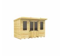 Buttercup Farm 10Ft X 8Ft Pent Summer House - Wood - L231 X W302 X H201 Cm