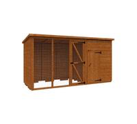 Buttercup Farm 10X4 Animal House & Run 12mm Shed - L115 X W115 X H157.5 Cm - Solid Wood/softwood/pine - Burnt Orange