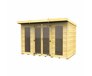 Buttercup Farm 10x5 ft Pent Summer House (Full Height Window) - L147 x W302 x H201 cm in Brown Buttercup Farm Brown